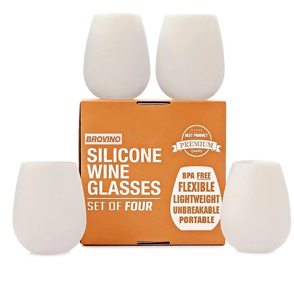 Brovino NWT Silicone Wine Glasses